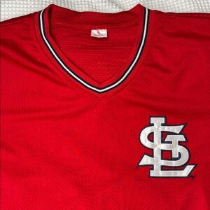 Red St. Louis Cardinals V-Neck Jersey - XL